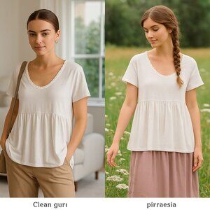 Tribal White Tunic Top Women L Clean Girl Prairiecore Peasant  Minimal Aesthetic